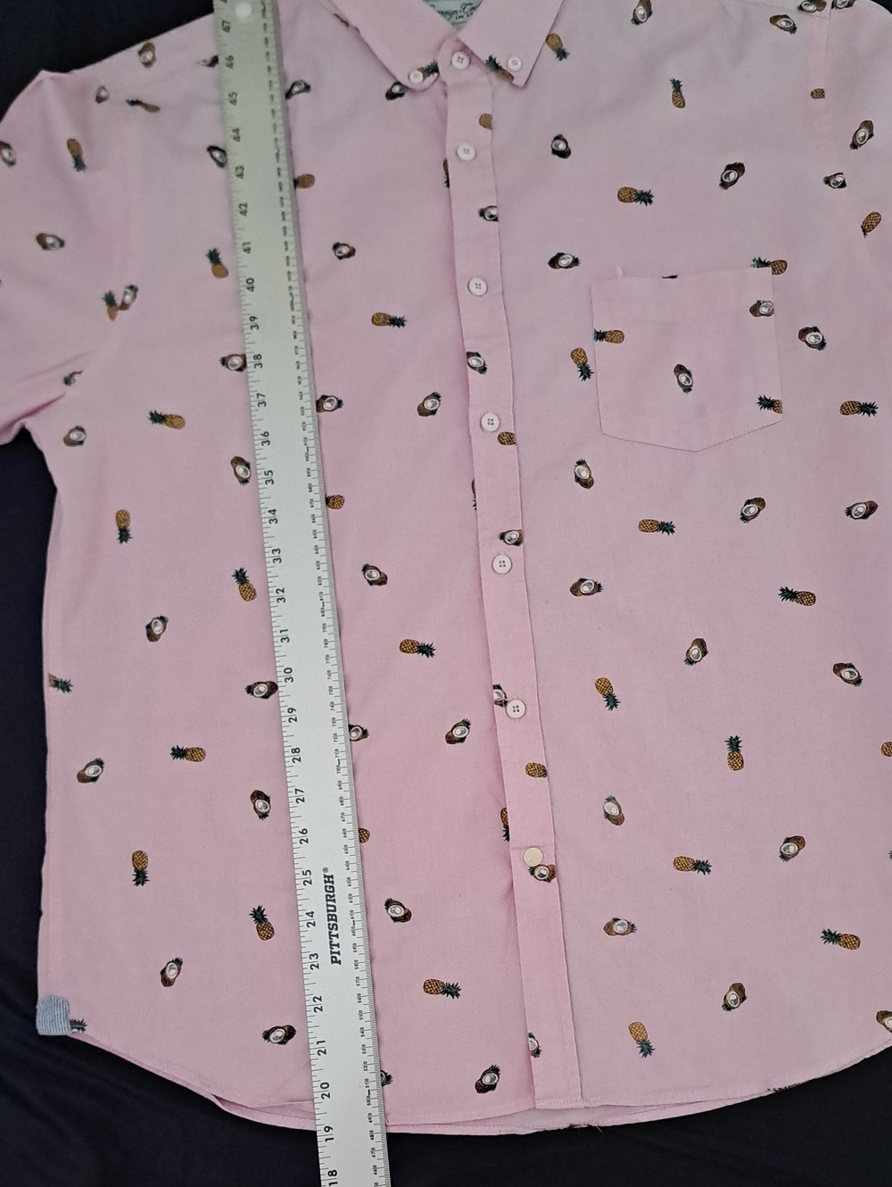 Sovereign Code Pink Short-Sleeve Button-Down Shirt with Pineapple Print - Picture 4 of 11